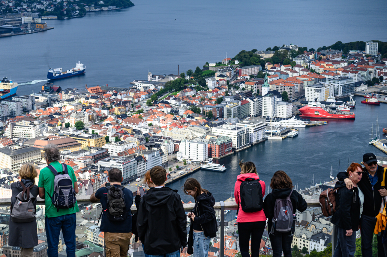 Una vista panoramica di Bergen dal monte Fl&oslash;yen