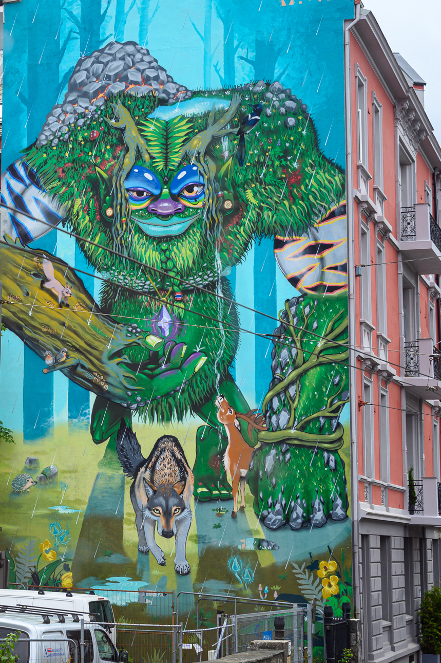 Un Troll, murales dell'artista cileno (ma residente a Bergen) M.u.M.