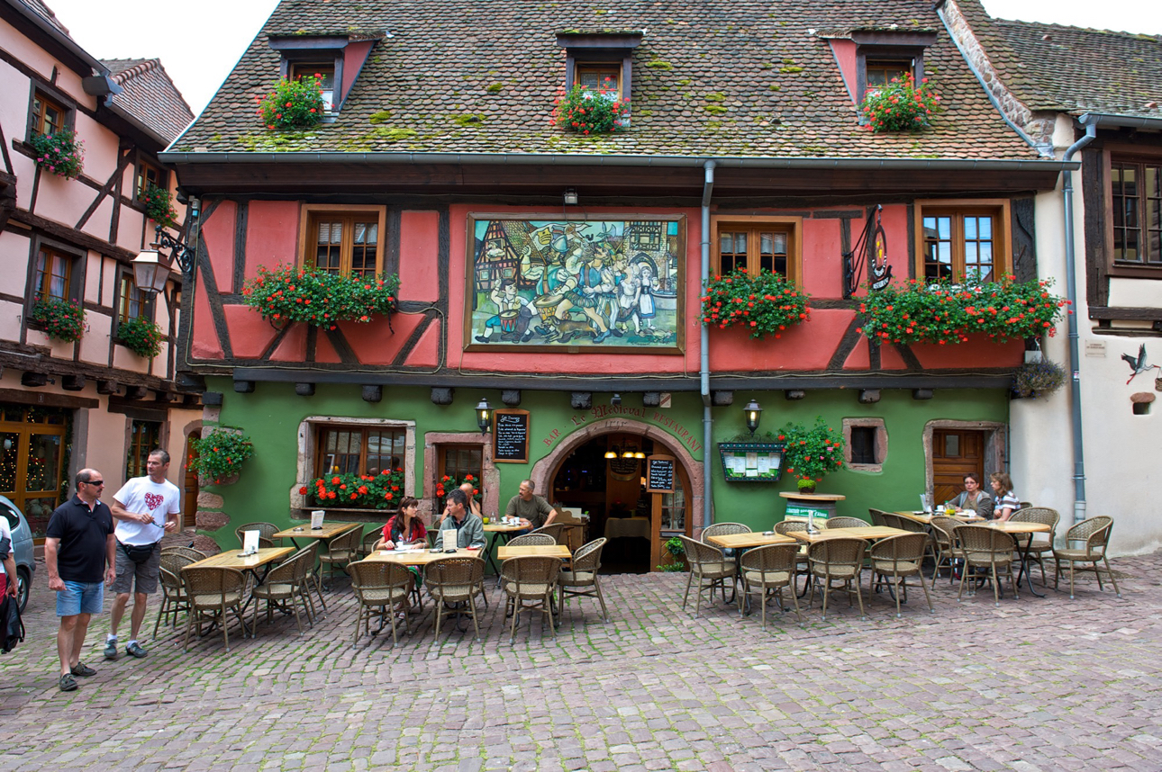 Riquewihr, le caratteristiche case a traliccio