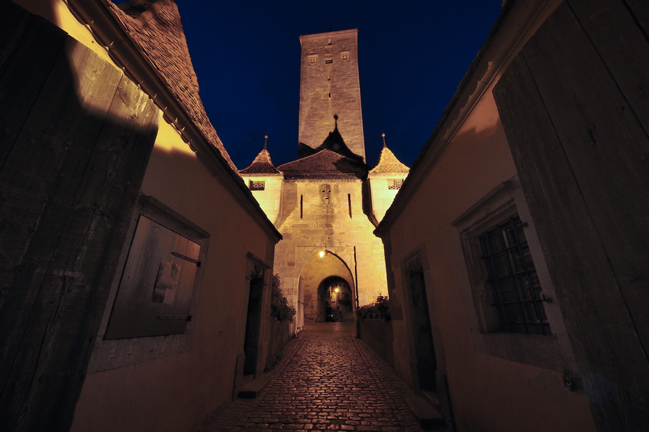 Scorci notturni di Rothenburg ob der Tauber,