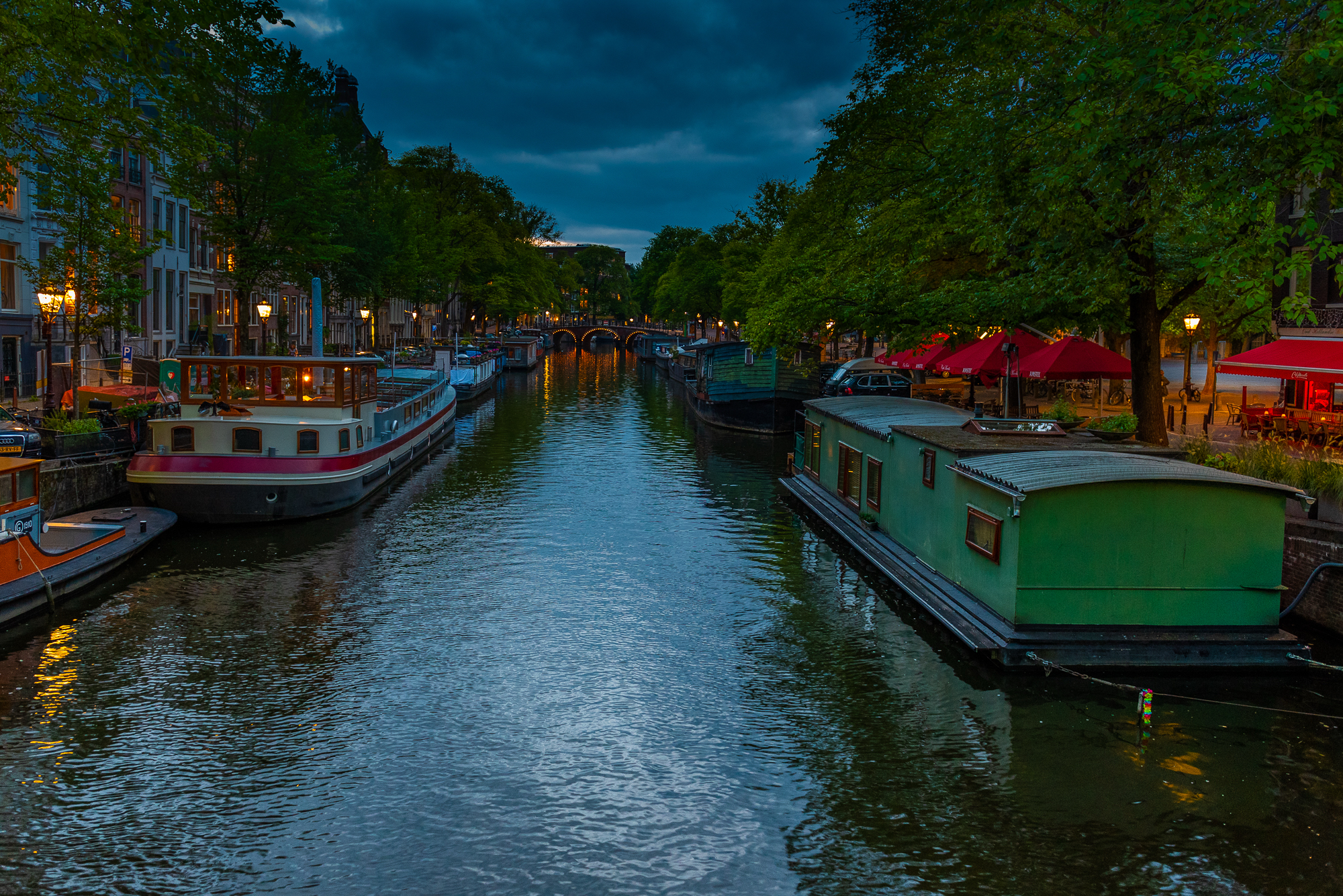 I canali di Amsterdam al tramonto.
